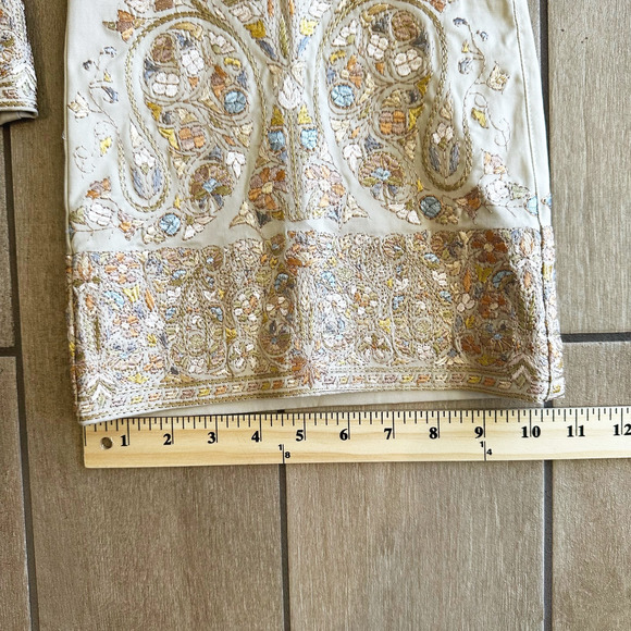 Biya Johnny Was Embroidered Flare Trousers Pants Size 4 Mid Rise Boho Hippie - Picture 12 of 12